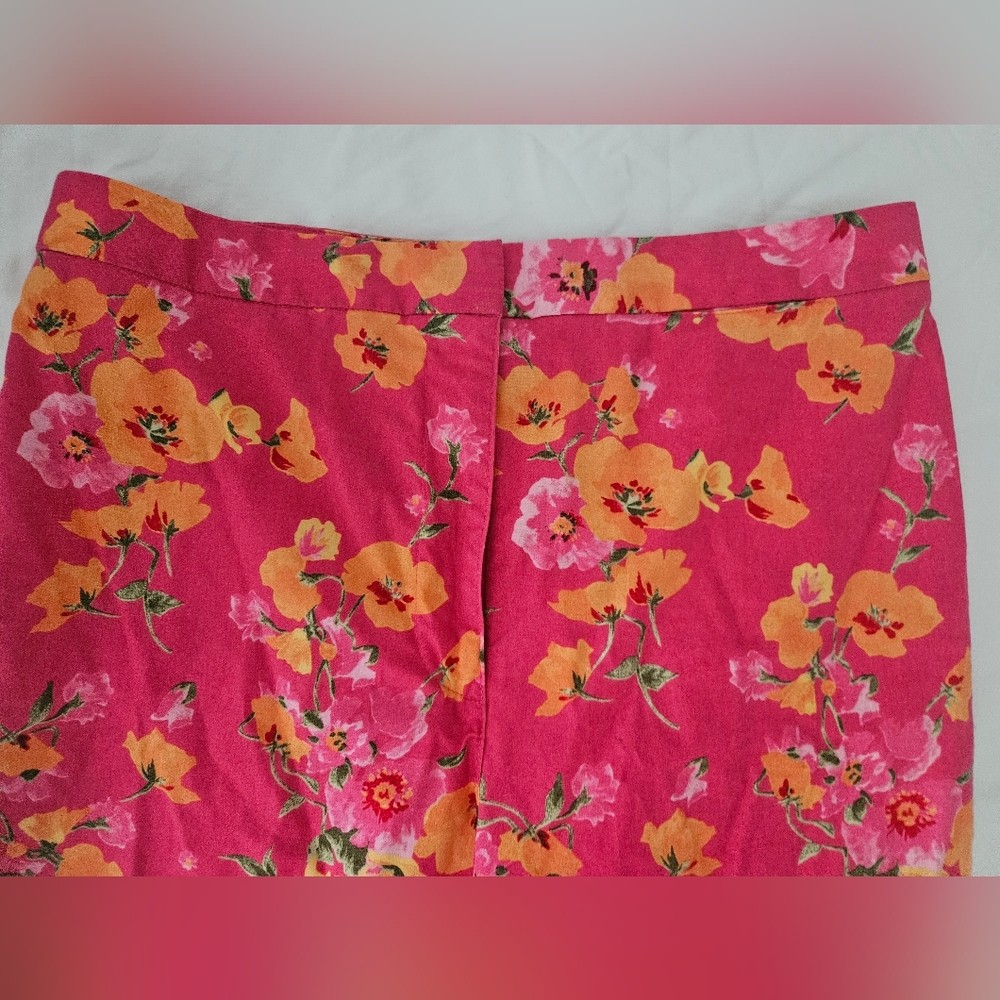 EMMA JAMES Pink & Orange Floral Cropped Pants | SZ 8 - Picture 3 of 5